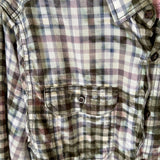 Hand Bleach Dyed Green & Blue Flannel Relaxed Fit Soft & Warm