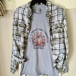 Fall is Proof Change Beautiful Graphic T-Shirt and Bleached Dyed Flannel Set