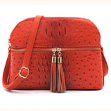 Daily Organizer Ostrich Print Crossbody Purse, Multiple Color Options