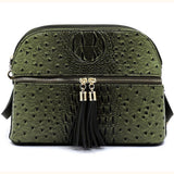 Daily Organizer Ostrich Print Crossbody Purse, Multiple Color Options
