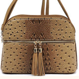 Daily Organizer Ostrich Print Crossbody Purse, Multiple Color Options