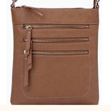 Triple Zip Crossbody, Multiple Color Options