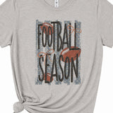 Football Season Polka Dot Accent Graphic T-Shirt, Light Gray