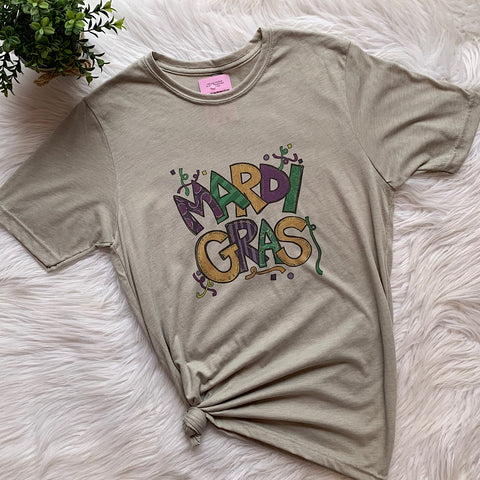 Mardi Gras Celebration Short Sleeve Graphic T-Shirt Unisex Fit