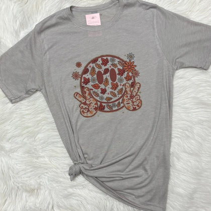 Retro Fall Smile Peace Graphic T-Shirt