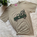 St Patrick's Day Shamrock Truck Short Sleeve Graphic T-Shirt Unisex Fit