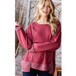 Ruby Reverse Stitch Sweatshirt Knit Top