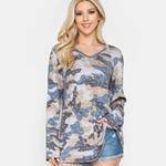 Camouflage Pattern Plus Size Tunic Top