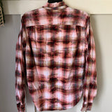Bleached Red & Tan Plaid Flannel