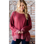 Ruby Reverse Stitch Sweatshirt Knit Top