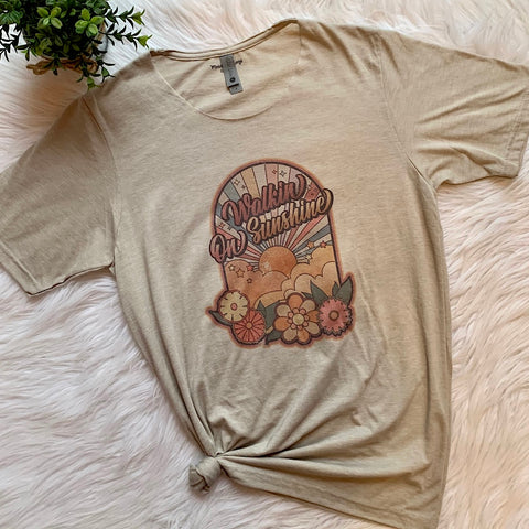 Walkin’ on Sunshine Hippy Style Graphic T-Shirt