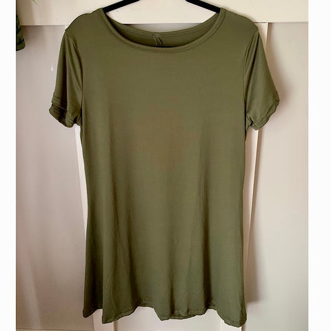Olive Short Sleeve Tunic Top