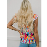 Bright Multi Color Animal Print Blouse