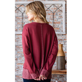 Ruby Reverse Stitch Sweatshirt Knit Top