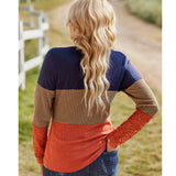 Rust Color Block Lace Accent Sleeve Top