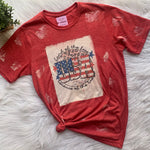 USA Land Of The Free Bleached Tee