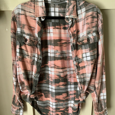 Bleached Sage Green Plaid Flannel