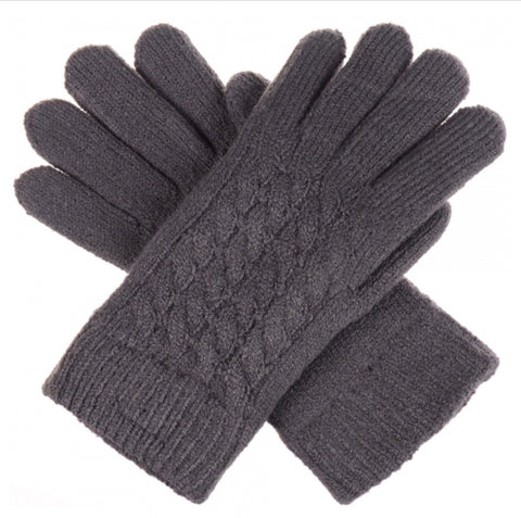 Gray Super Soft Sherpa Lined Accent Gloves