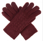 Burgundy Super Soft Sherpa Lined Accent Gloves