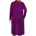 Purple Long Length Plus Size Cardigan