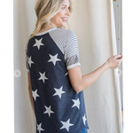 Navy Stars & Stripes Raglan Top