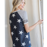 Navy Stars & Stripes Raglan Top