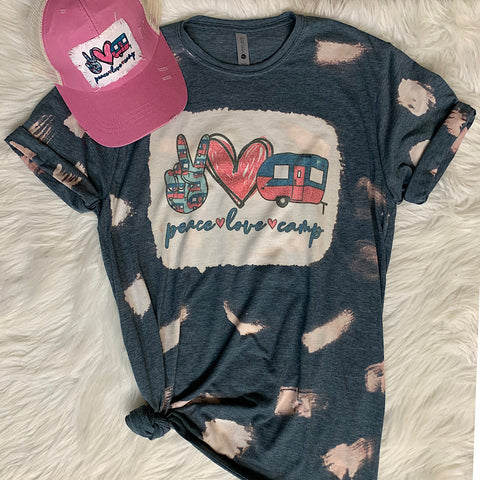 Peace Love & Camp Bleached Tee