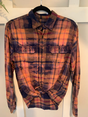 Bleached Camel Magenta Plaid Flannel