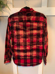 Red & Black Buffalo Check Bleach Dye Flannel