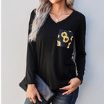 Black Sunflower Accents Top