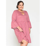 Pink Dotted Plus Size Dress