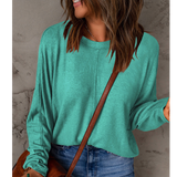 Teal Green Dolman Long Sleeve Knit Oversized Fit Top