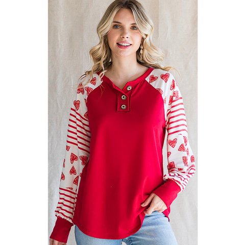 Red Hearts Top