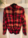 Red & Black Buffalo Check Bleach Dye Flannel