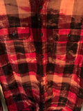 Red & Black Buffalo Check Bleach Dye Flannel