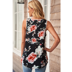 Striped Floral Accent Tank Top