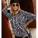 Leopard Print Pullover Hooded Top