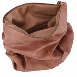 Taupe Buckle Flap Convertible Backback