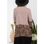 Leopard ColorBlock Curvy Plus Size Cardigan