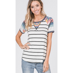 Striped Aztec Accents Top