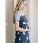 Navy Stars & Stripes Raglan Top