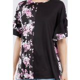 Black & Floral Plus Size Top