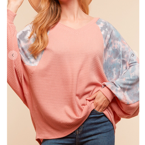 Tie Dye Dolman Sleeves Top