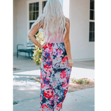 Floral Print Maxi Dress With Pockets