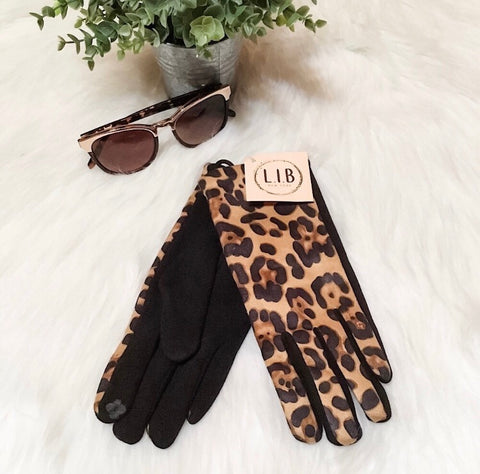 Leopard Pattern Plaid Gloves