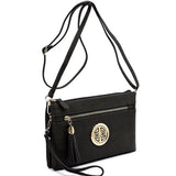 Black Logo Multi-Compartment Crossbody Purse