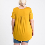 Mustard & Navy Floral Plus Size Top