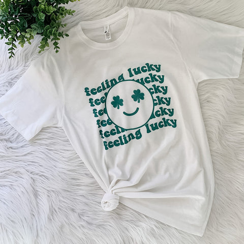 Feeling Lucky Graphic White T-shirt