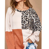 Rust & Leopard ColorBlock Top