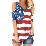 Patriotic Open Shoulder Top